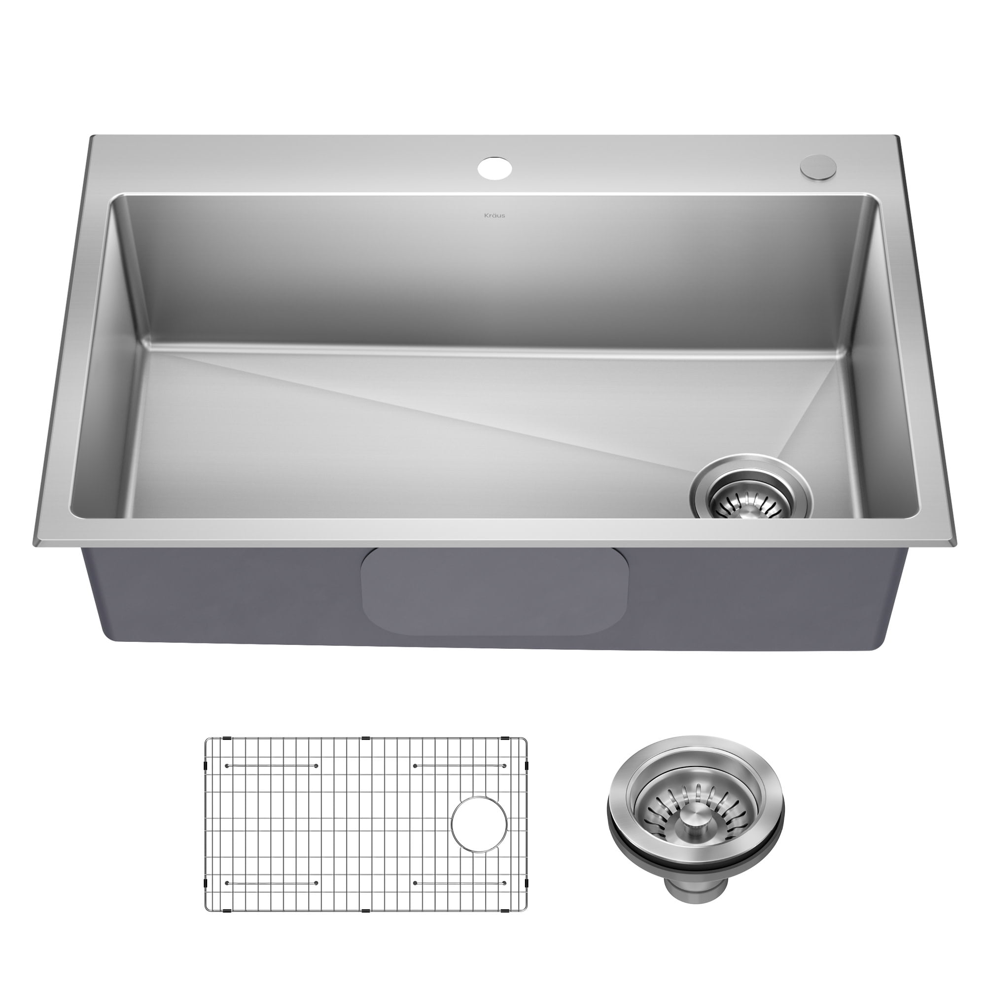 Fairlane 33-Inch Stainless Steel Drop-In Single Bowl Kitchen Sink