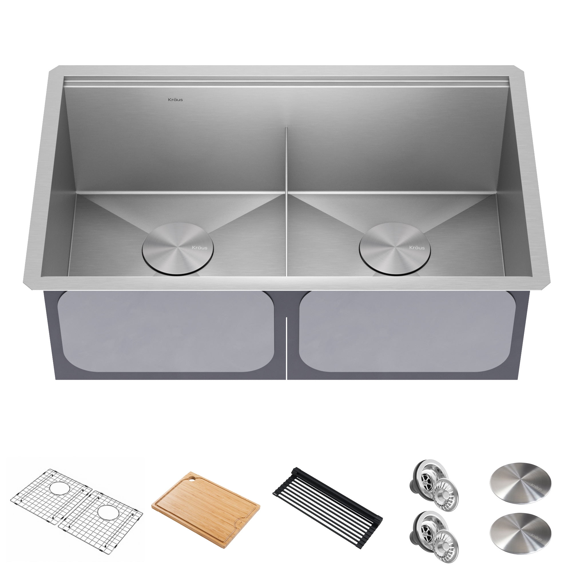 30-inch Stainless Steel Double Bowl Drop-in Kitchen Sink with Accessories