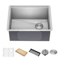 thumbnail image 1 of KRAUS Kore 23" Undermount Workstation 16 Gauge Single Bowl Stainless Steel Kitchen Sink with Accessories, 1 of 8