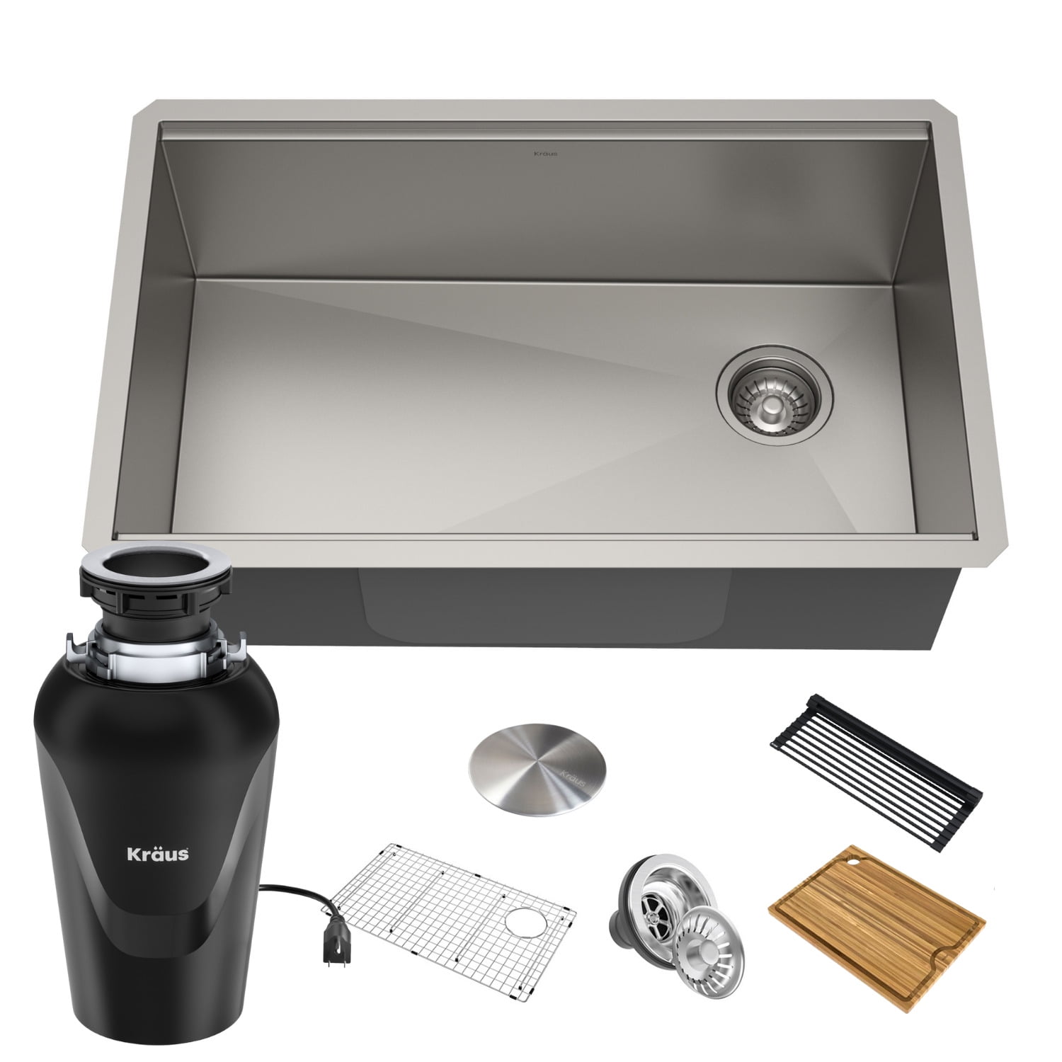 Kore 32-Inch Stainless Steel Drop-In Single Bowl Kitchen Sink with Accessories