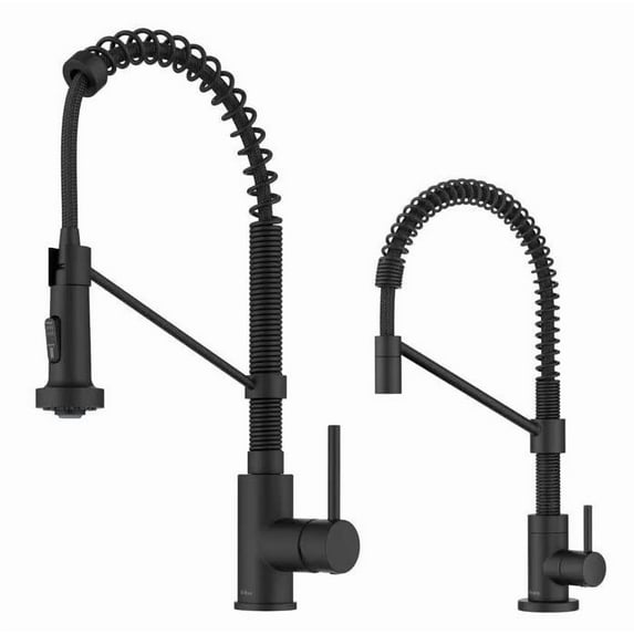 Kraus KPF-1610-FF-104MB Bolden 1.8 GPM Single Hole Pull Down Kitchen Faucet And Water