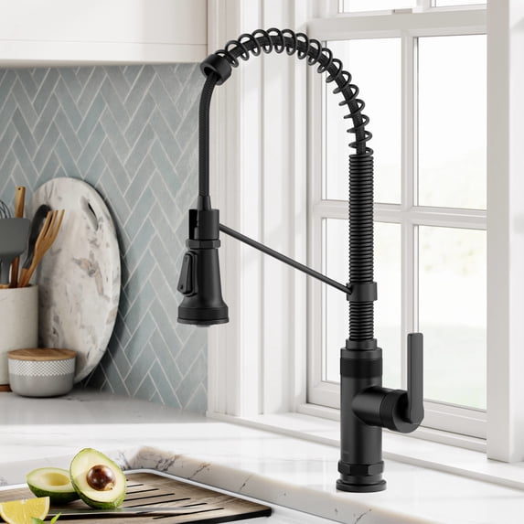 Kraus KPF-4110MB Allyn 1.8 GPM Single Hole Pre-Rinse Pull Down Kitchen Faucet - Black