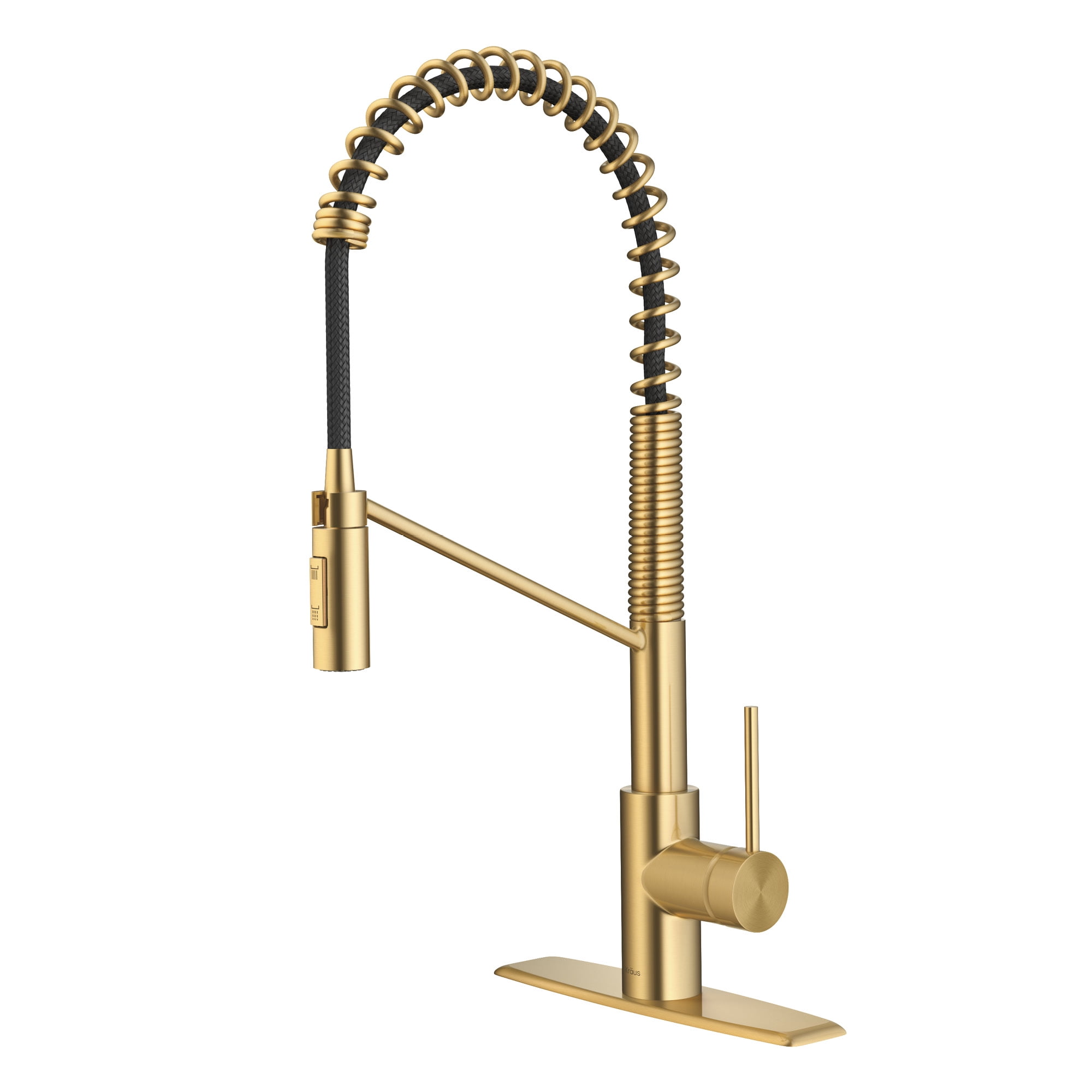 Brushed Brass Commercial Style Pull-Down Kitchen Faucet