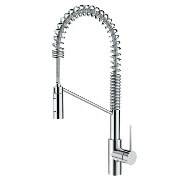Kraus Oletto Contemporary Single Handle Pull Down Kitchen Sink Faucet, Chrome