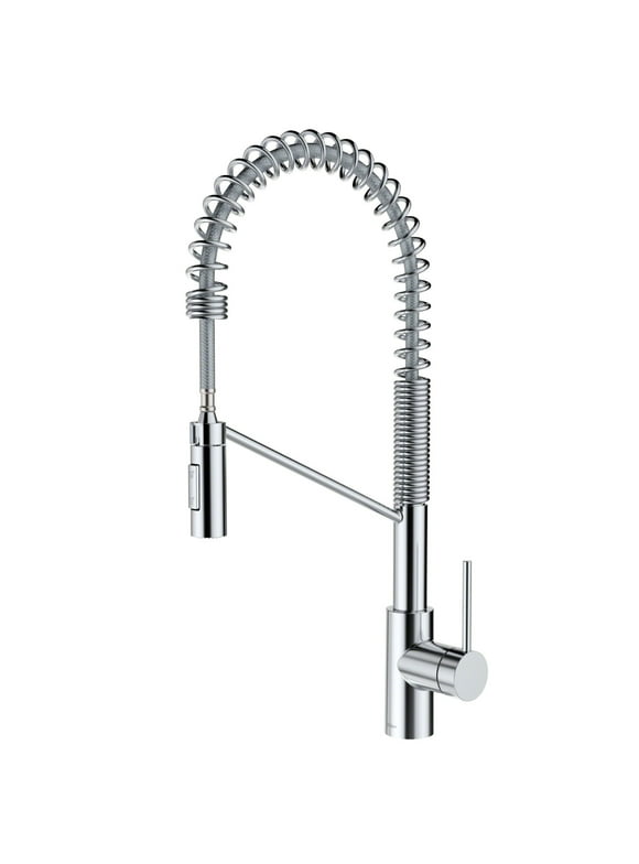 Kraus Oletto Contemporary Single Handle Pull Down Kitchen Sink Faucet, Chrome