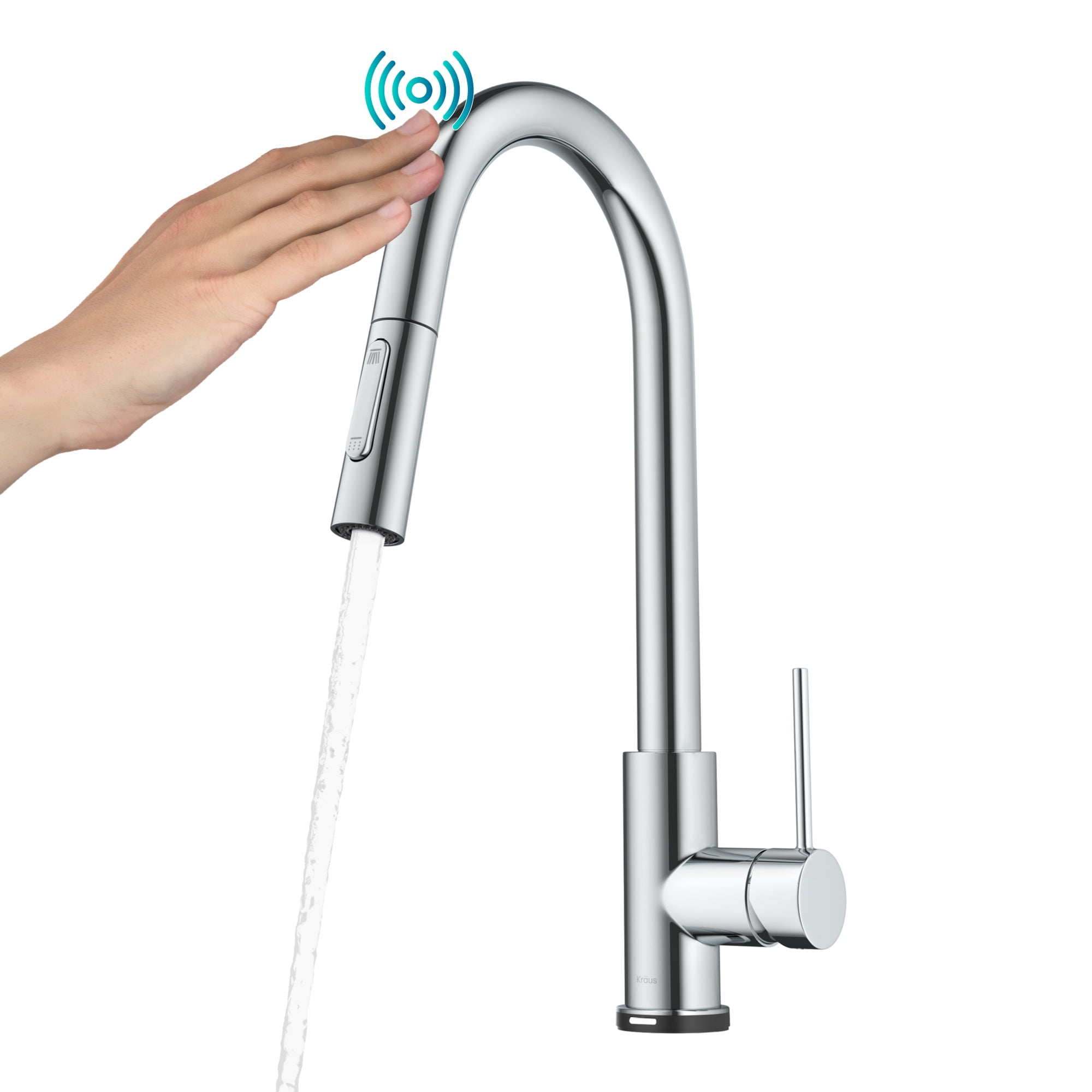 Chrome Touch-Control Single-Handle Pull-Down Kitchen Faucet