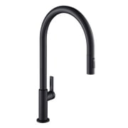 Oletto High-Arc Single Handle Pull-Down Kitchen Faucet in Matte Black
