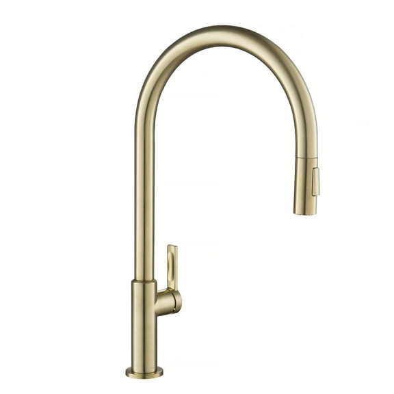 Oletto High-Arc Single Handle Pull-Down Kitchen Faucet in Spot Free Antique Champagne Bronze