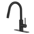 thumbnail image 1 of KRAUS Oletto Single Handle Pull Down Kitchen Faucet with QuickDock Top Mount Installation Assembly in Matte Black, 1 of 7