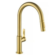 KRAUS Oletto Single Handle Pull Down Kitchen Faucet in Spot-Free Brushed Brass