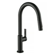 KRAUS Oletto Single Handle Pull Down Kitchen Faucet in Matte Black