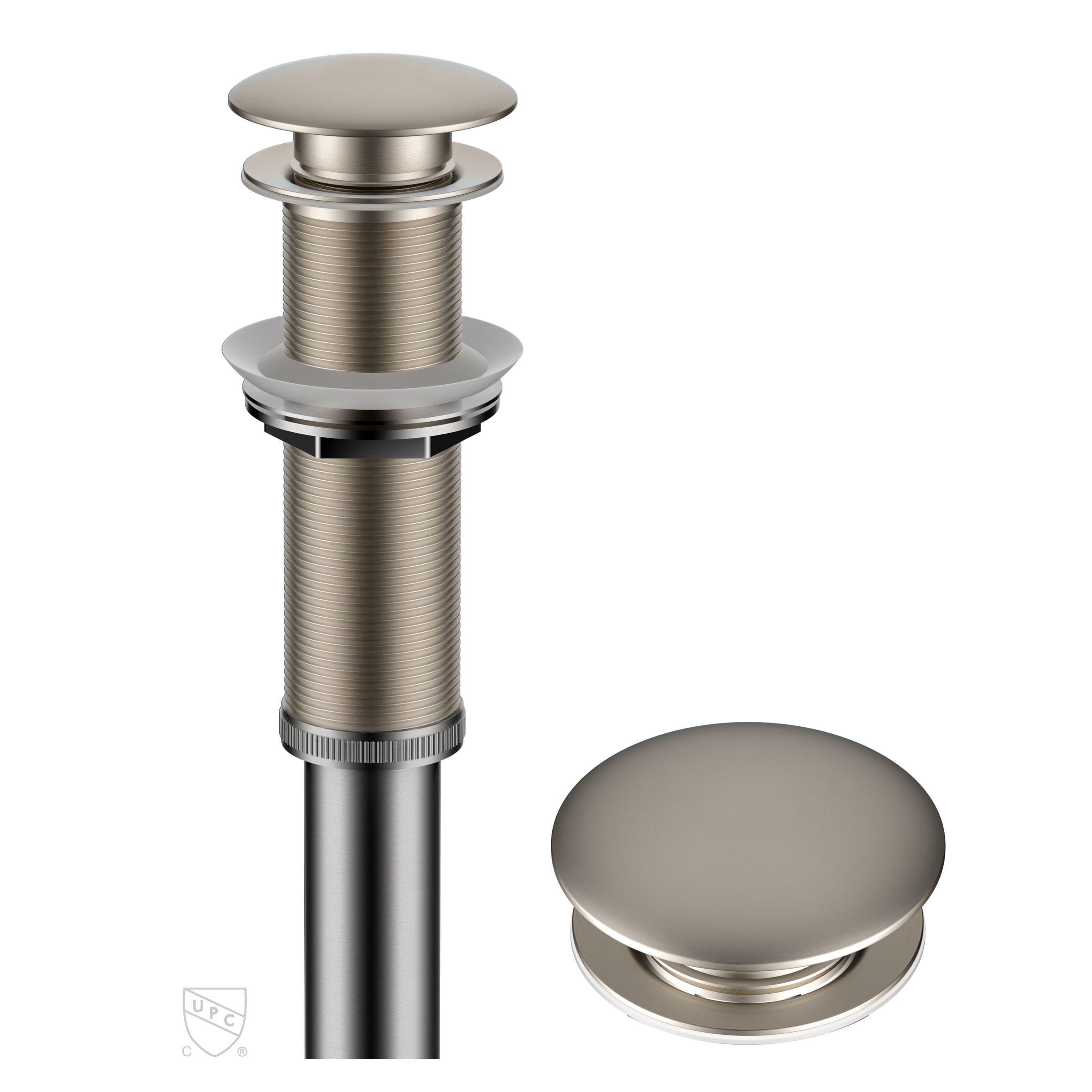 Satin Nickel Modern Pop-Up Bathroom Sink Drain