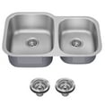 thumbnail image 1 of KRAUS Premier 32” Undermount 60/40 Double Bowl 18-Gauge Stainless Steel Kitchen Sink, 1 of 7