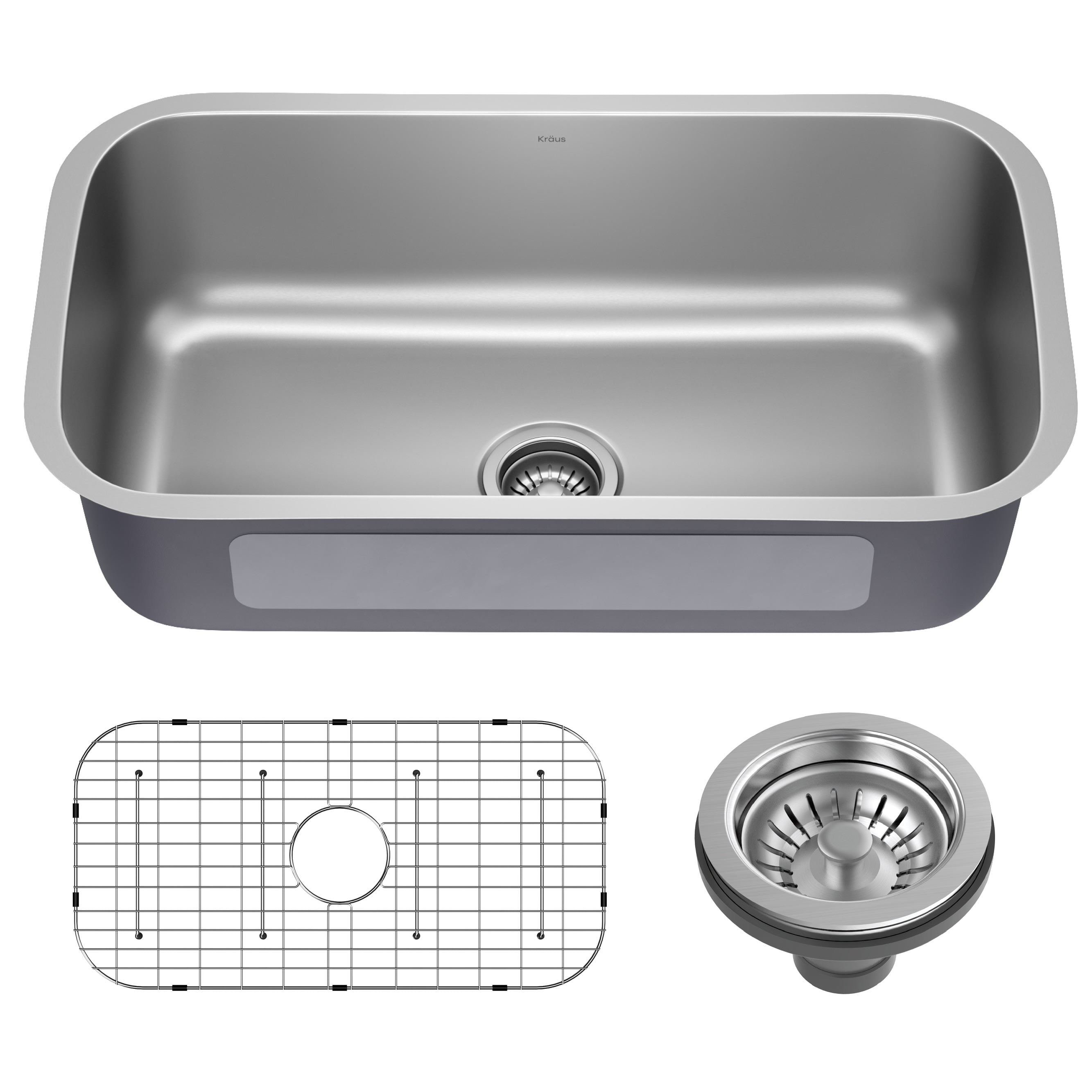 Kraus Premier Undermount 32-in x 19-in Stainless Steel Nickel Double Equal  Bowl Kitchen Sink in the Kitchen Sinks department at