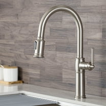 Kraus Sellette™ Traditional Single Handle Pull-Down Kitchen Faucet with Soap Dispenser and Deck Plate in Spot Free Stainless Steel
