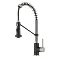 thumbnail image 1 of KRAUS Bolden Commercial Style 2-Function Single Handle Pull Down Kitchen Faucet in Spot-Free Stainless Steel / Matte Black, 1 of 8