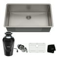 thumbnail image 1 of Kraus Standard PRO 32-inch 16 Gauge Undermount Single Bowl Stainless Steel Kitchen Sink with Waste Guard Continuous Feed Garbage Disposal, 1 of 12