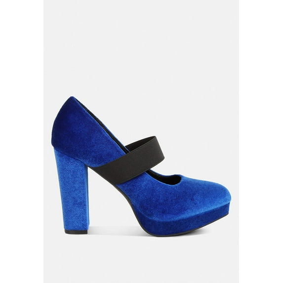 Krause High Block Heel Velvet Pumps