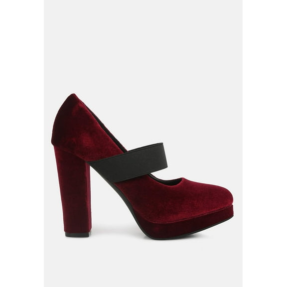 Krause High Block Heel Velvet Pumps