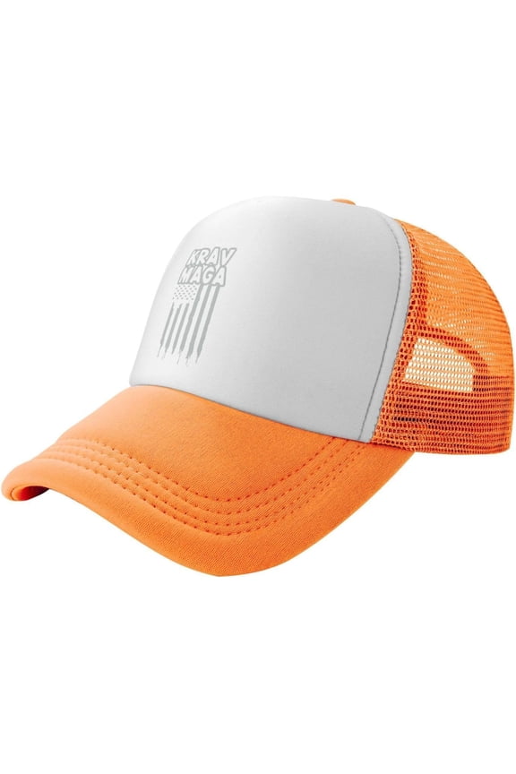 Krav MAGA American Flag Trucker Hat - Mesh Baseball Snapback Cap for Men Or Women Outdoors Black