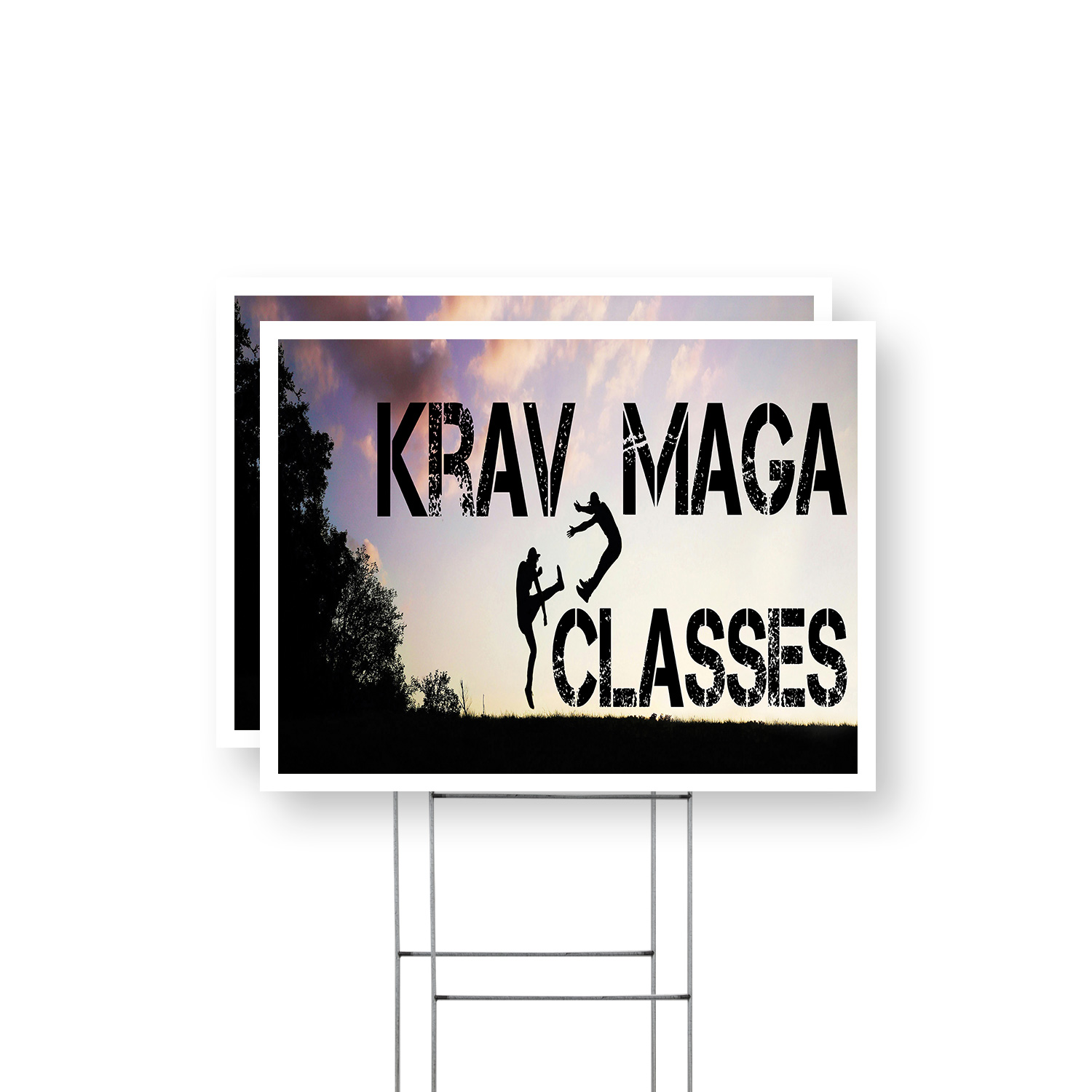 Program Class Sign Krav Maga Classes Yard Sign 2 Pack of 18 Inch x 24 Inch Double Sided ...