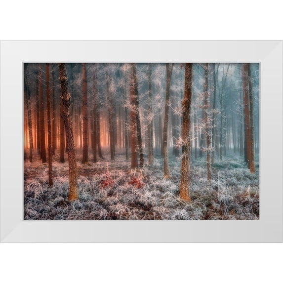 Kravanja, Jure 24x17 White Modern Wood Framed Museum Art Print Titled - Ice And Fire