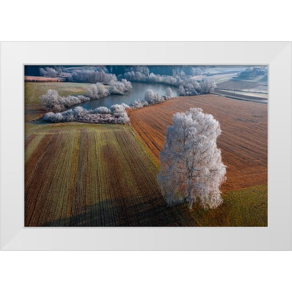 Kravanja, Jure 32x23 White Modern Wood Framed Museum Art Print Titled - Winter Idyll