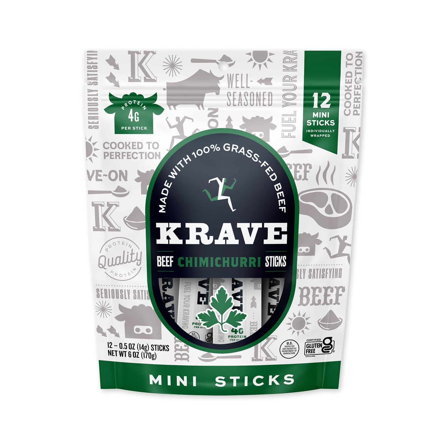 Krave Beef Stick Chimichurri 12 ea Minis (Pack of 8)