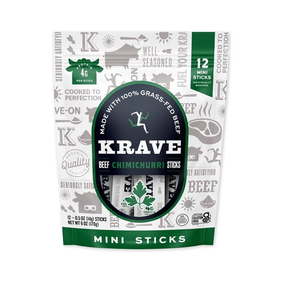 Krave Beef Stick Chimichurri 12 ea Minis (Pack of 8)