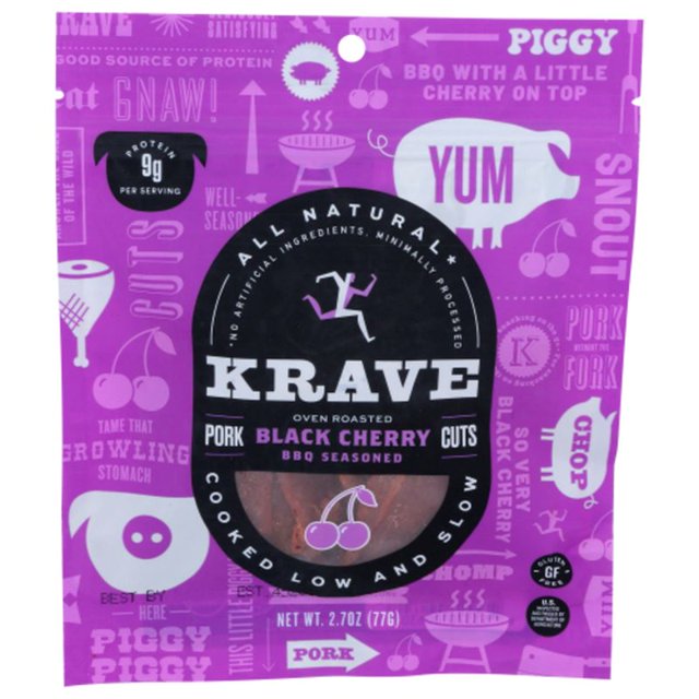 Krave Black Cherry BBQ Seasoned Oven Roasted Pork Jerky 2.7 oz