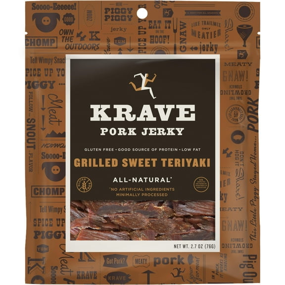 Krave, Pork Jerky Sweet Grilled Teriyaki, 2.7 Oz