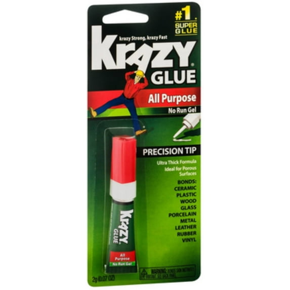 Krazy Glue All Purpose, No Run Gel, Precision Tip .07 oz (Pack of 2)