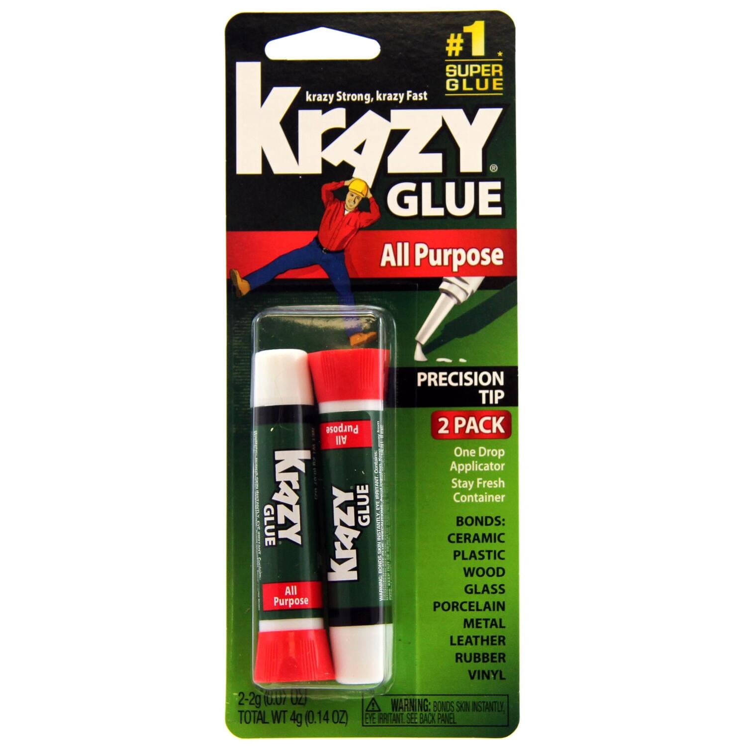 Krazy Glue All Purpose Super Glue, Clear, 2 Pack