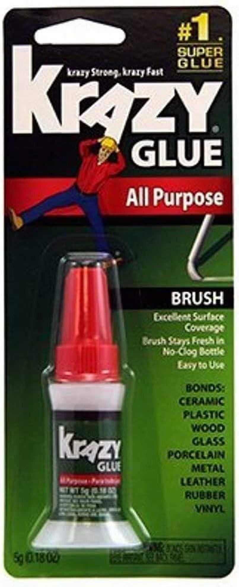 Krazy Glue Brush-On Liquid Adhesive - Brush Applicator - Pack of 12 — Interior & Exterior Use, Professional Finish