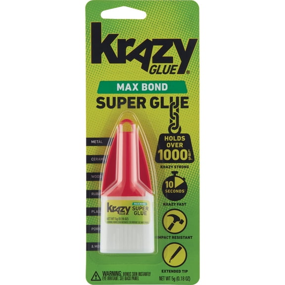 Krazy Glue KG48348MR Maximum Bond Krazy Glue, 0.18 oz. Extra Strong, Durable, Precision Tip