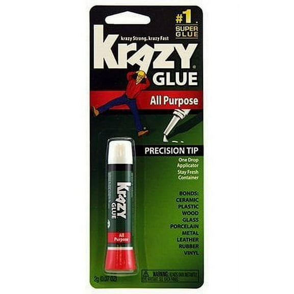 Krazy Glue KG58548R Instant Krazy Glue All Purpose Tube 0.07-Ounce (Pack of 12)