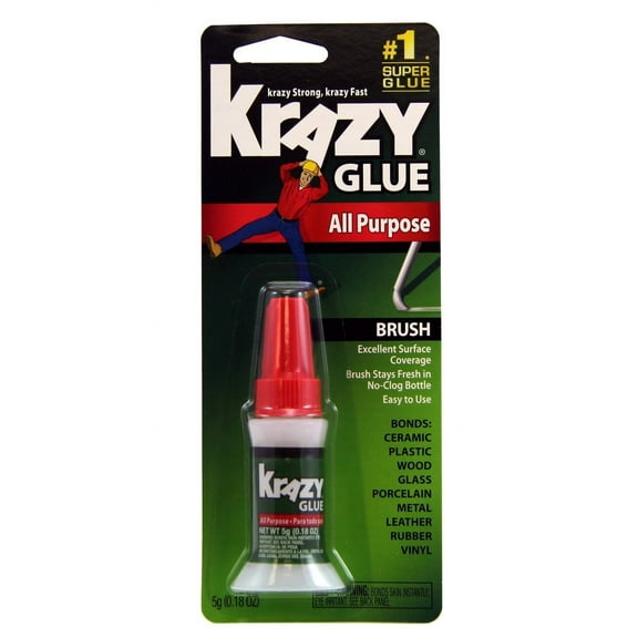 Elmer's Krazy Glue All Purpose Brush-On - Liquid Adhesive - 12 Pack, 5G