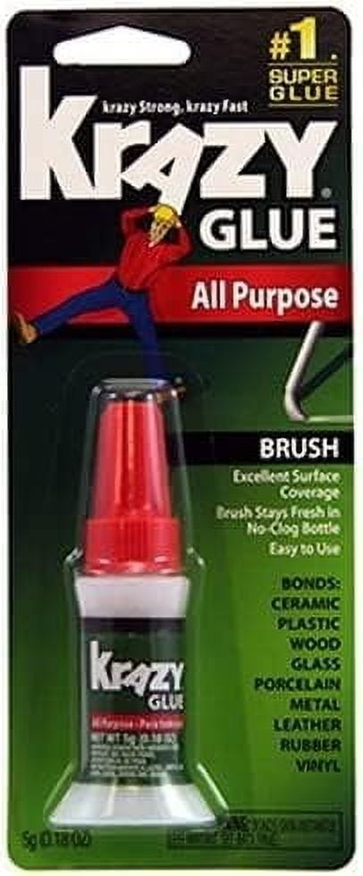 Krazy Glue KG92548R Instant Krazy Glue 0.18-Ounce All Purpose Brush - Pack of 2
