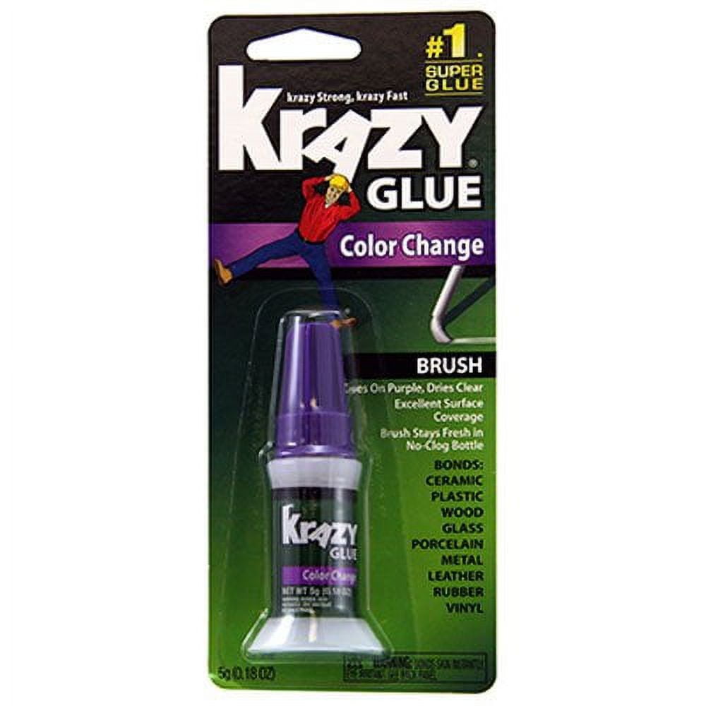 Krazy Glue KG98848R Instant Crazy Glue Color Change Brush 0.18-Ounce (Pack  of 2)