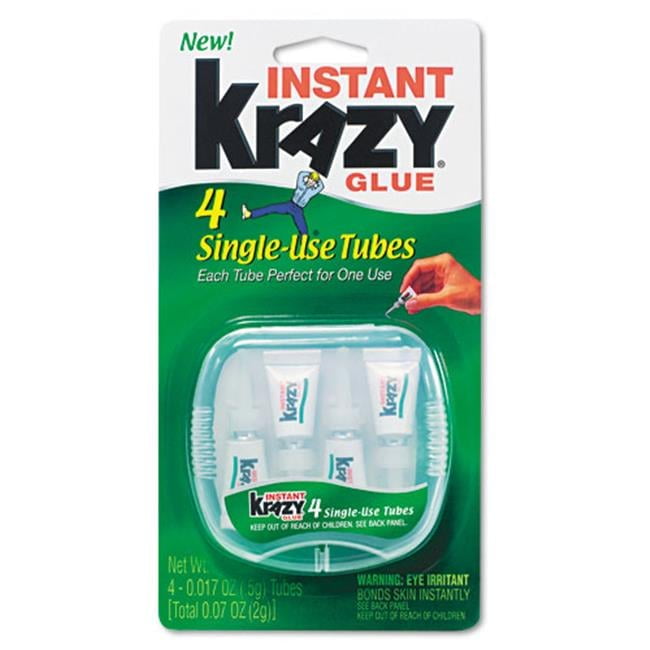 Krazy Glue Krazy Glue Krazy Glue Single-Use Tubes with Storage Case- 4-Pack- PK -