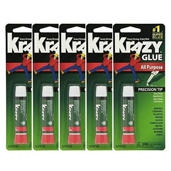Krazy Glue Original Crazy Super Glue All Purpose Instant Repair, 10 Count