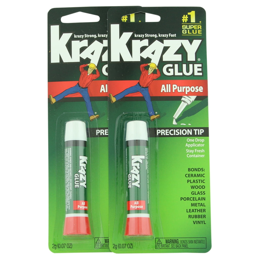 Krazy Glue All-Purpose Super Glue Single-Use Tubes, 0.02 oz, Dries