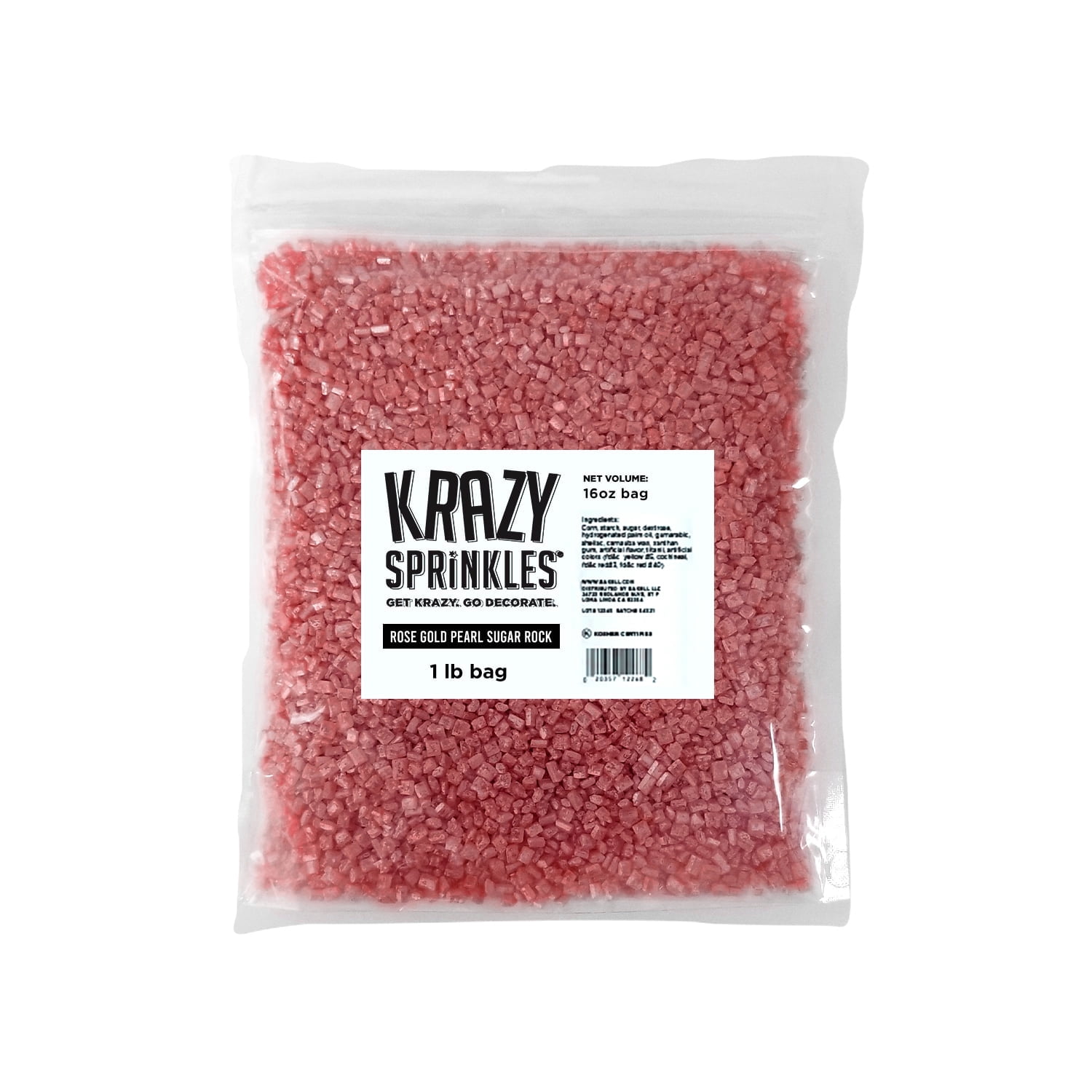 Krazy Rocks Krazy Sprinkles - Edible Rose Gold Pearl Sugar Rocks - Bold Cake ...