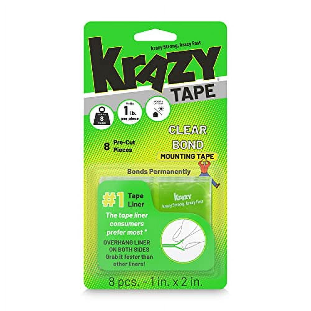 Krazy Tape Clear Double Sided Mounting Tape, 2 Sided Tape, 2 Inch