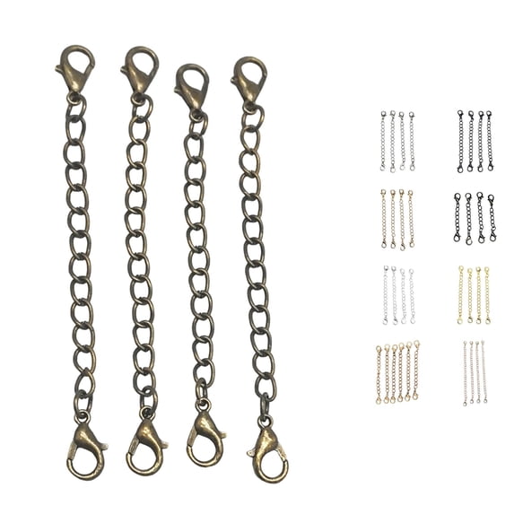 Krdevn 1pc Double Clasp Jewelry Extender Extension Chains Size Adjustment Connector Links for Necklace Bracelet Anklet DIY Jewelry Making Accessory