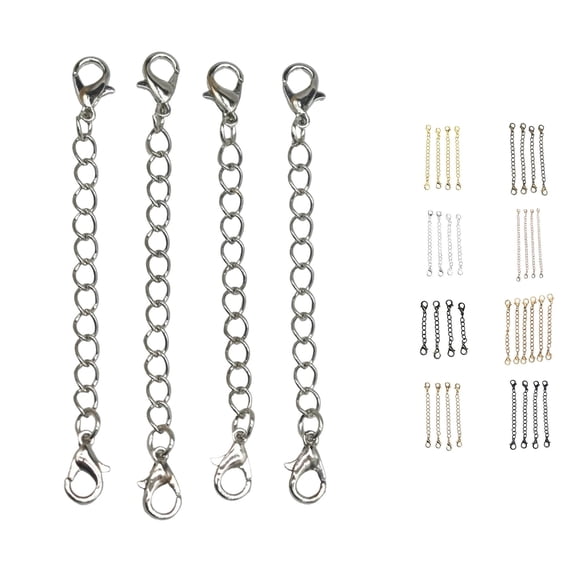 Krdevn 1pc Double Clasp Jewelry Extender Extension Chains Size Adjustment Connector Links for Necklace Bracelet Anklet DIY Jewelry Making Accessory