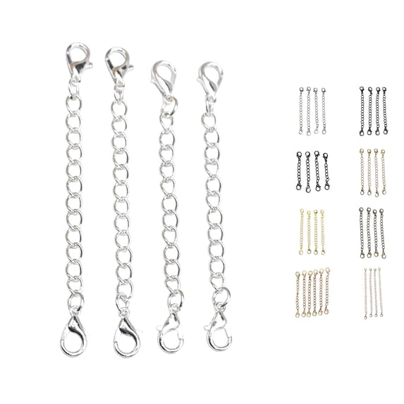 Krdevn 1pc Double Clasp Jewelry Extender Extension Chains Size Adjustment Connector Links for Necklace Bracelet Anklet DIY Jewelry Making Accessory