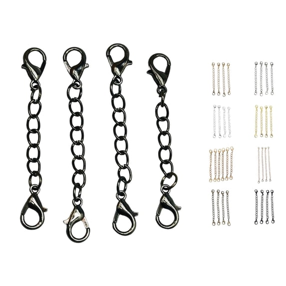 Krdevn 1pc Double Clasp Jewelry Extender Extension Chains Size Adjustment Connector Links for Necklace Bracelet Anklet DIY Jewelry Making Accessory