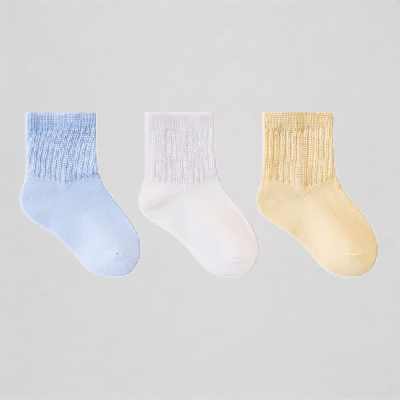 Krdevn 3-Packs Kids Socks for Boys Girls Toddler Mid Crew Athletic Socks for Outdoor Sports Play Comfortable Stretchy Everyday Wear with Sneakers,3-5Y