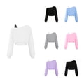 thumbnail image 1 of Krdevn Asymmetrical Off-the-Shoulder Long Sleeve Crop Sweatshirt (Big Girls),13-14 Years, 1 of 3